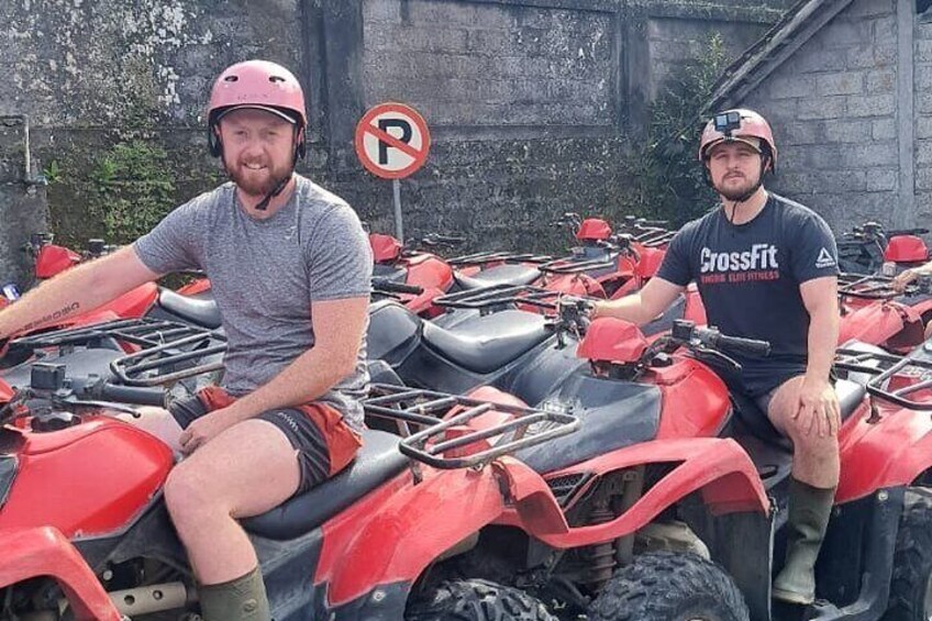 Bali ATV ride through river, tunnel, waterfall, cave and jungle