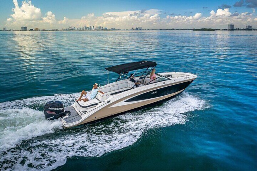 sunset view with appetizer in Private Fort Lauderdale Boat Tour