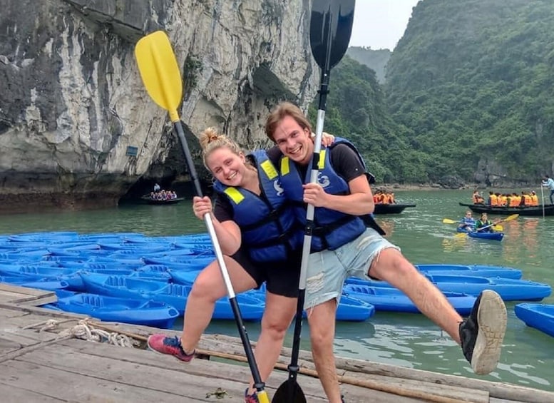Picture 4 for Activity Hanoi: Islands, Caves, Kayak & Halong Dragonfly Boat Cruise