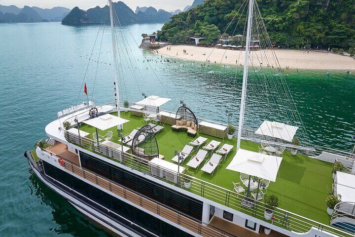 Halong Bay Hercules Premium Day Cruise with Cave, Island, Buffet