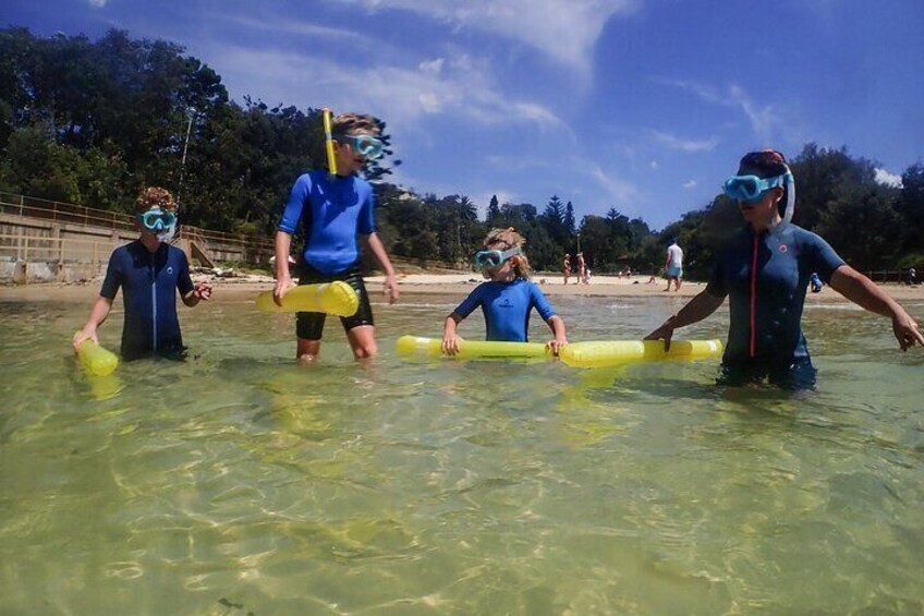 Siblings going for a snorkel
