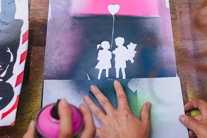 Museum Entrance with Stencil Art Workshop and Spray