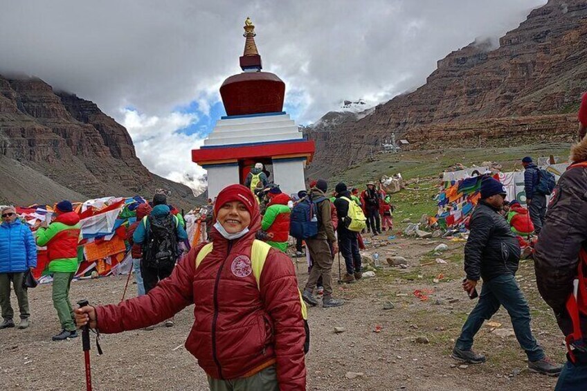 Happy Kailash Yatri at Yamdwar on the way to Kailash Parikrama