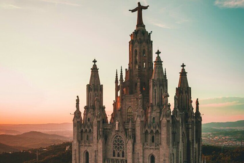 Hiking in Tibidabo Nature and Panoramic Photos