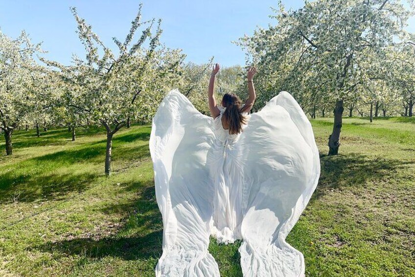 Flying Dress Photo Shoot in Traverse City