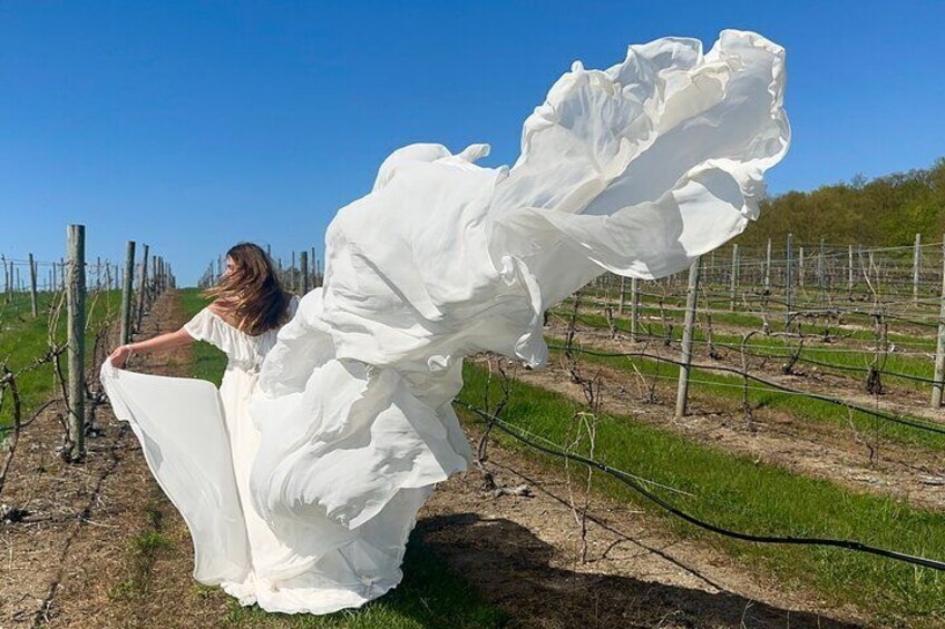 Flying Dress Photo Shoot in Traverse City