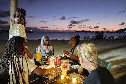 Solnedgang malerkursus på stranden fra Philipsburg, Sint Maarten