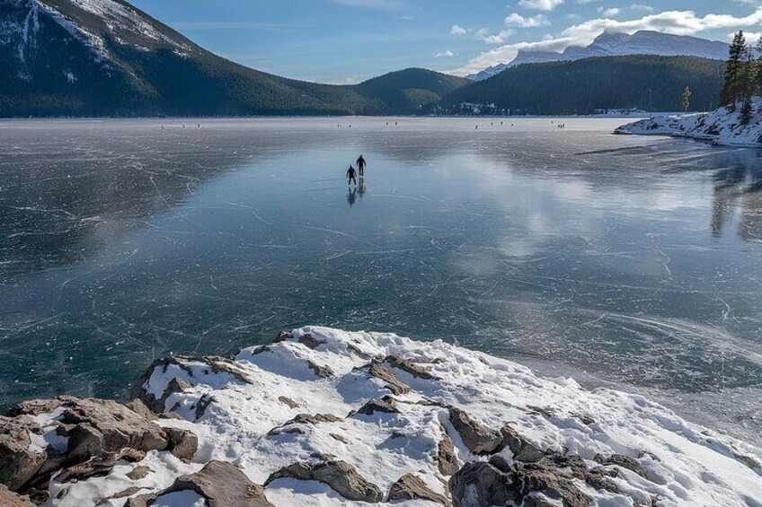 Skating on Lake Minnewanka