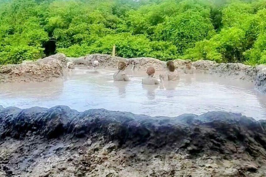 swimming in the volcano