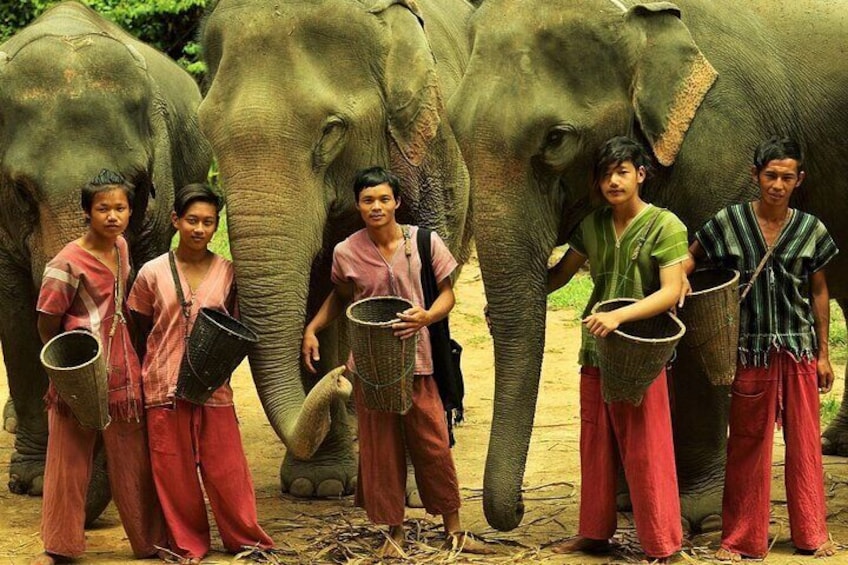 Small Group Sanctuary Kerchor Elephant Family &Karen Tribal life 