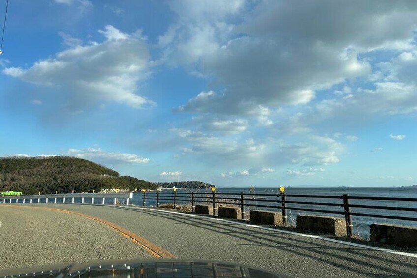 A scenic road along the coastline.