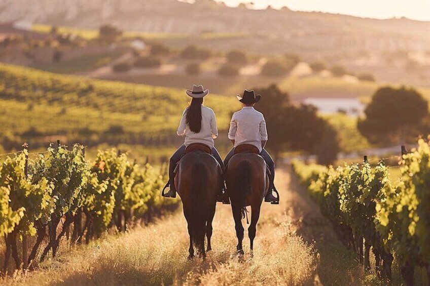 Barcelona: Scenic Vineyard Horseback Ride & Wine Tasting & Tapas