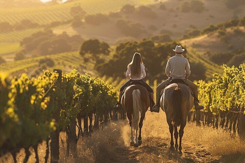 Barcelona: Scenic Vineyard Horseback Ride & Wine Tasting & Tapas