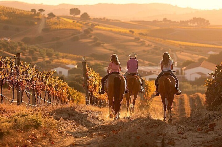 Barcelona: Scenic Vineyard Horseback Ride & Wine Tasting & Tapas