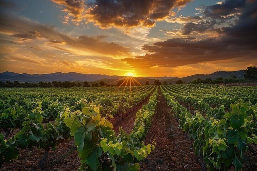 Beautiful Sunset Wine Tasting Tour in Penedès