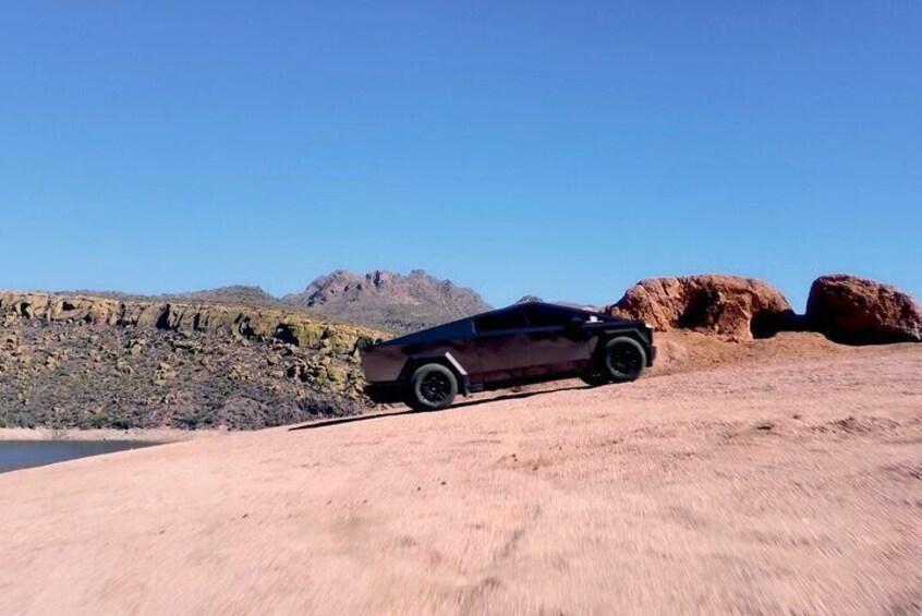 Tesla Cybertruck and Jetsurf Tour in the Sonora Desert Lake