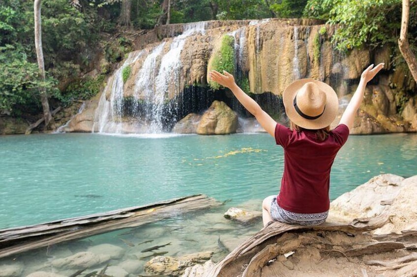 Full Day Erawan Waterfall and River Kwai Private Guided Tour