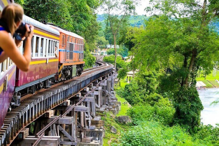 Full Day Erawan Waterfall and River Kwai Private Guided Tour