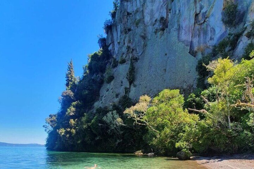 Swimming in a secluded bay