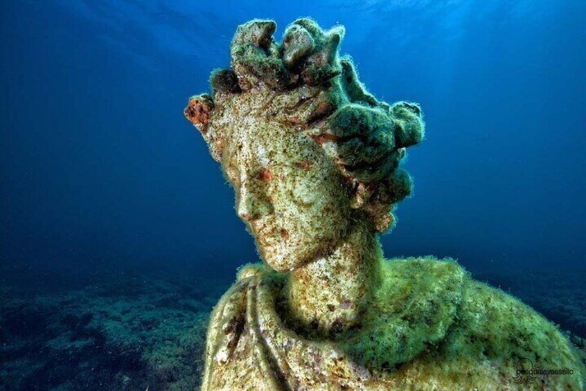 Head of one of the statues of Dionysius at the Nymphaeum of Claudius