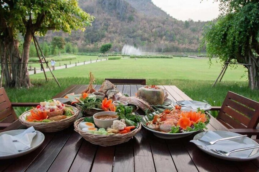 Savor a wide variety of Thai specialties while enjoying the incredible view