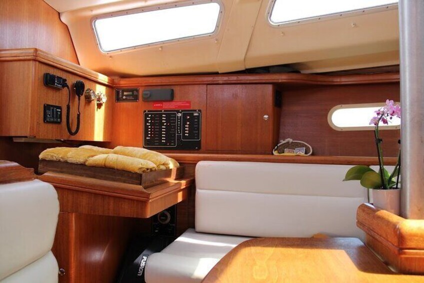 interior of our sailboat