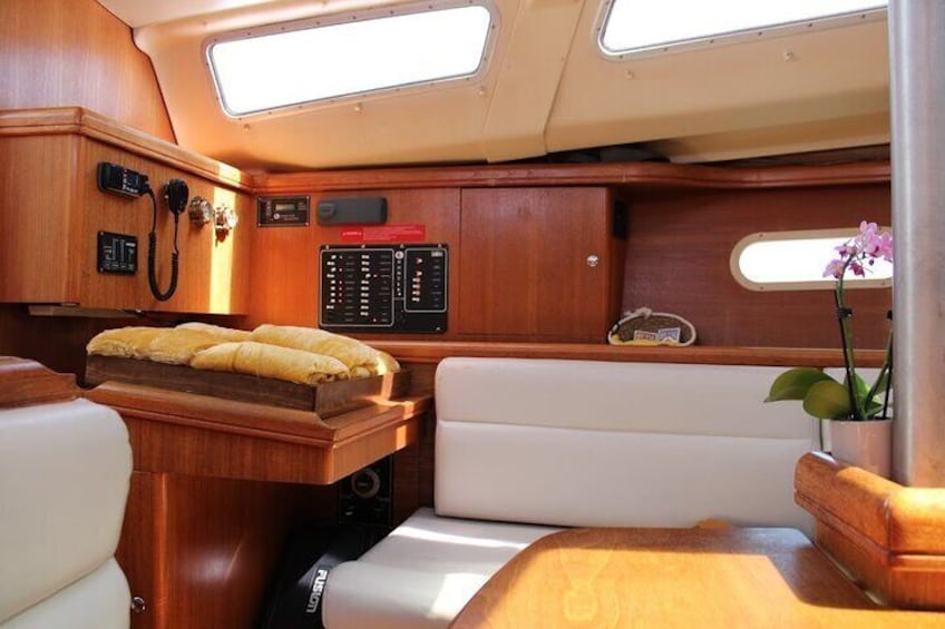 interior of our sailboat