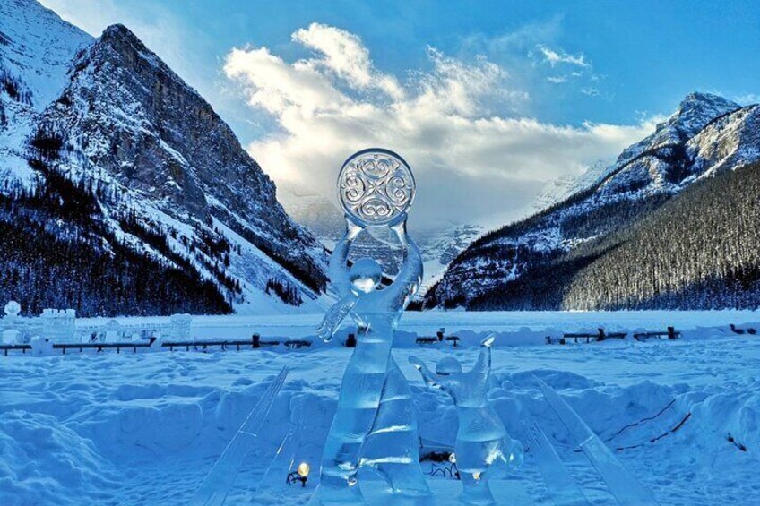 Ice sculpture at Lake Louise