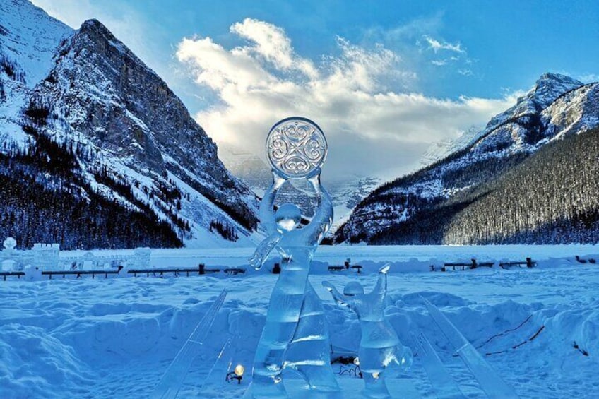 Ice sculpture at Lake Louise