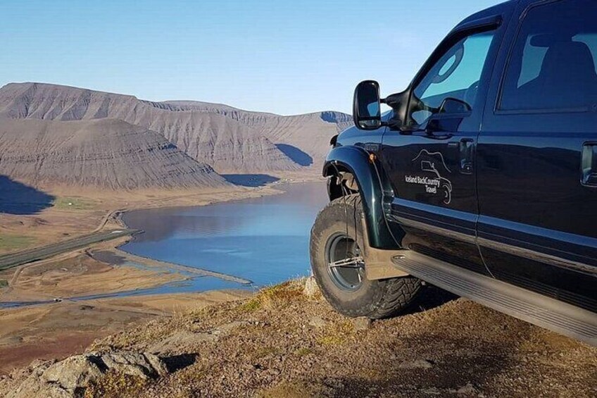 Dynjandi Waterfall in a Supertruck