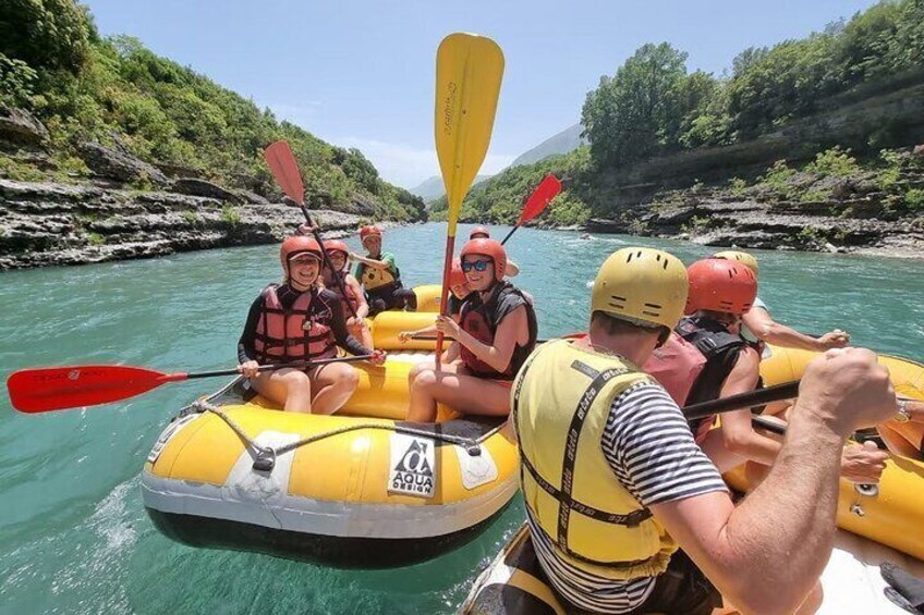 Vjosa Rafting and Benja Thermal Bath Tour from Tirana or Durres