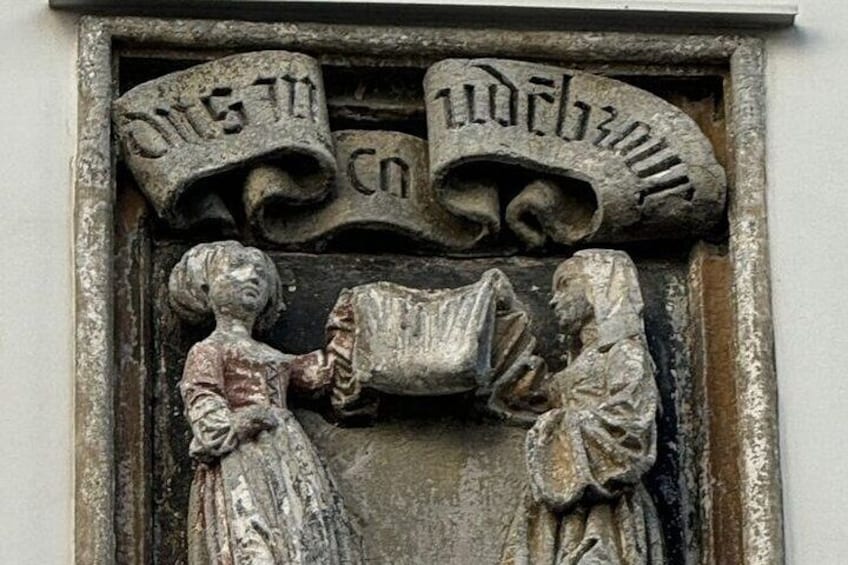 The Devi's Pants building gable stone, Bruges