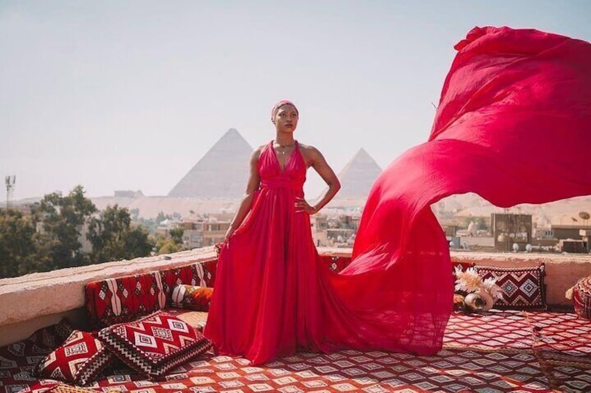 Giza Pyramids tour with Flying dress photoshoot experience