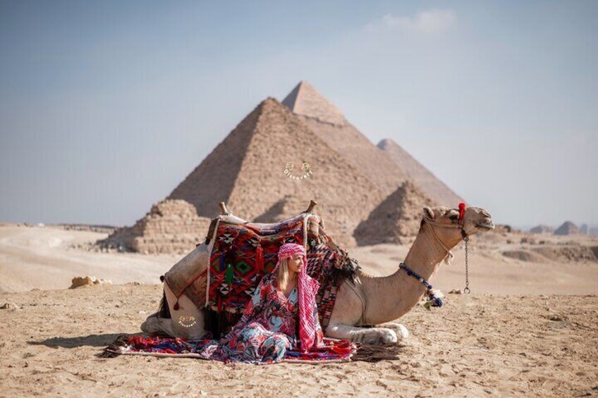 Giza Pyramids tour with Flying dress photoshoot experience