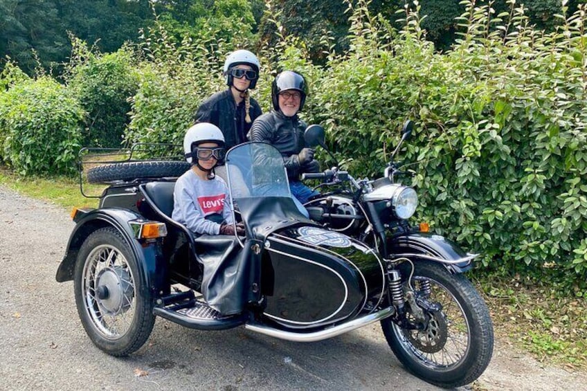 Saint Malo and Saint Servan in vintage sidecar