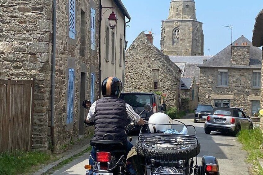 Saint Malo and Saint Servan in vintage sidecar
