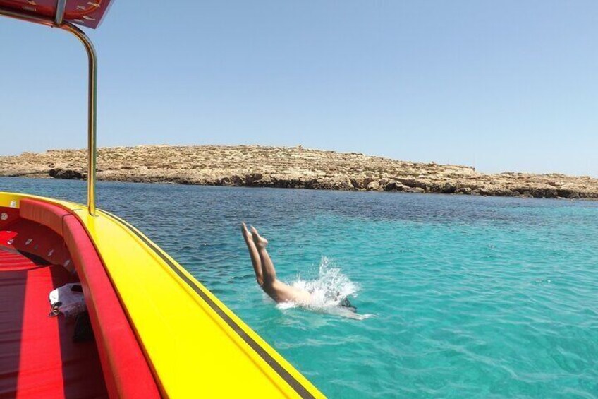 Malta Blue Lagoon Comino Crystal Lagoon in Private Boat