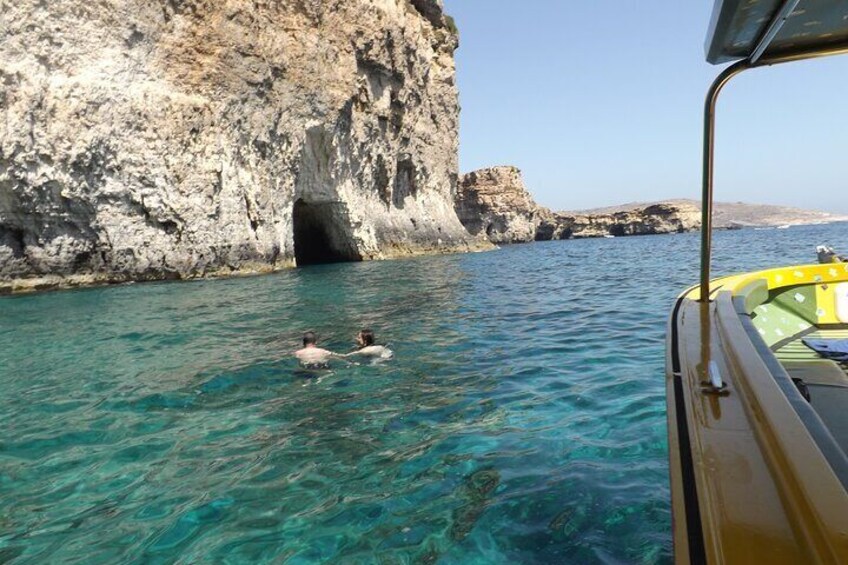 Malta Blue Lagoon Comino Crystal Lagoon in Private Boat