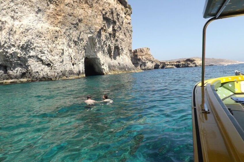 Malta Blue Lagoon Comino Crystal Lagoon in Private Boat