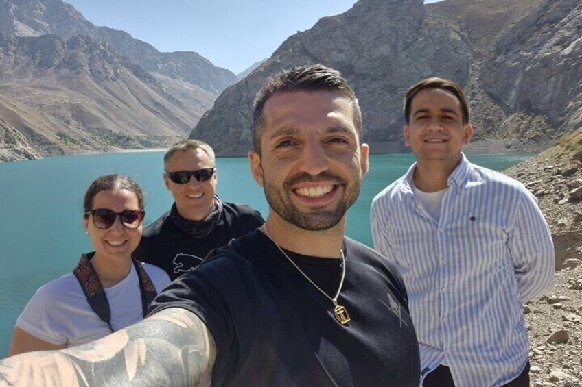 with tourists