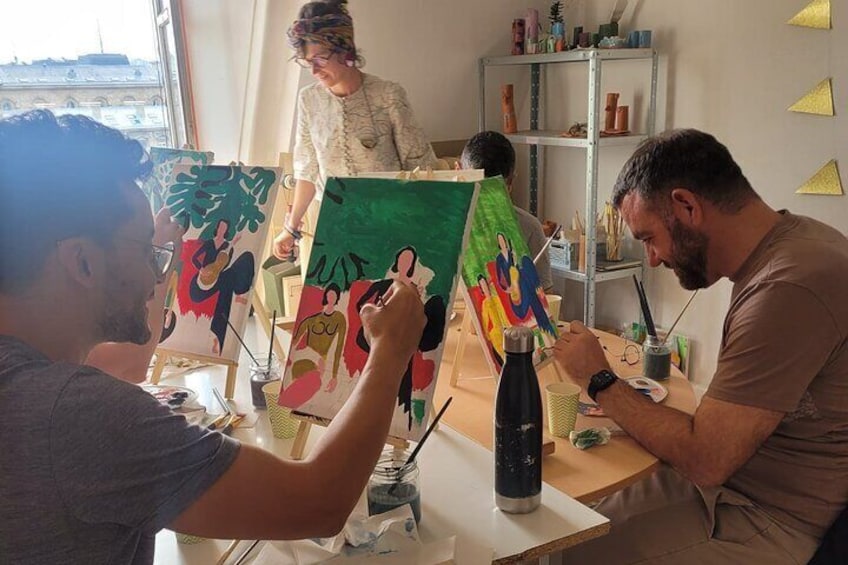 Class underway in the studio