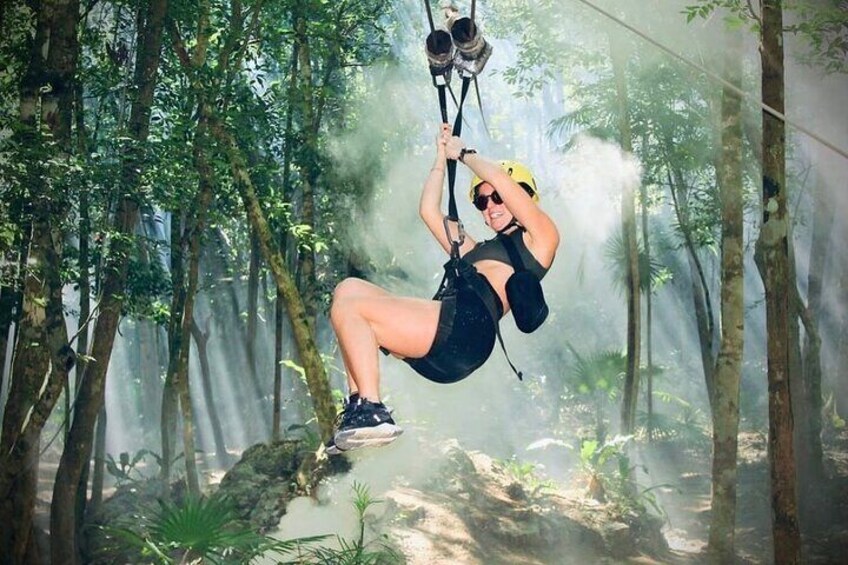 Cancun Adrenaline Day for Cenote Zipline and ATV