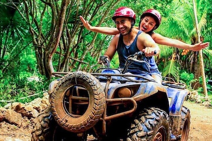 Cancun Adrenaline Day for Cenote Zipline and quad bike