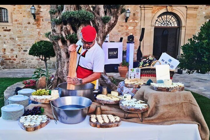 Sicilian Tasting and Show Cooking Mozzarella on the Terrace