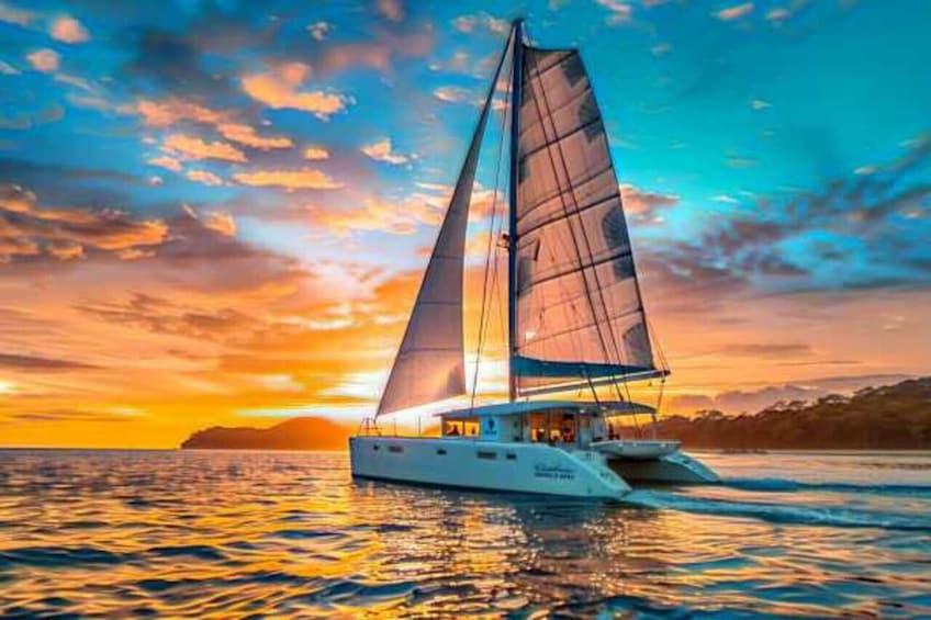 Costa Rica Private Sunset Cruise: Beaches, Snorkeling & Open Bar