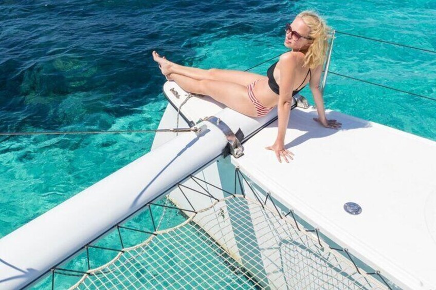 Mykonos Private Catamaran Cruise: BBQ & Drinks (Pick-up Included)