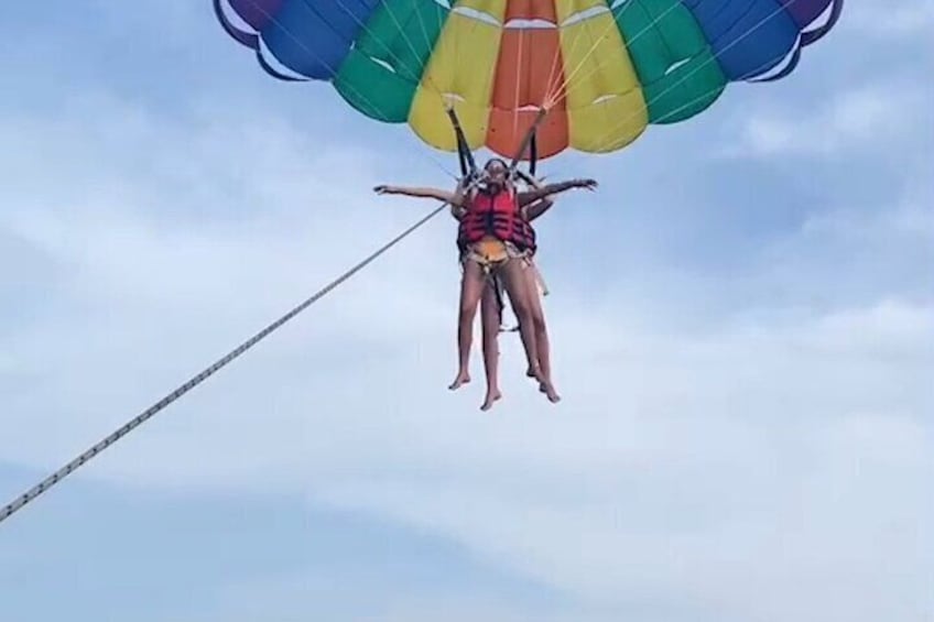 Parasailing High Above The Beautiful Patong Bay