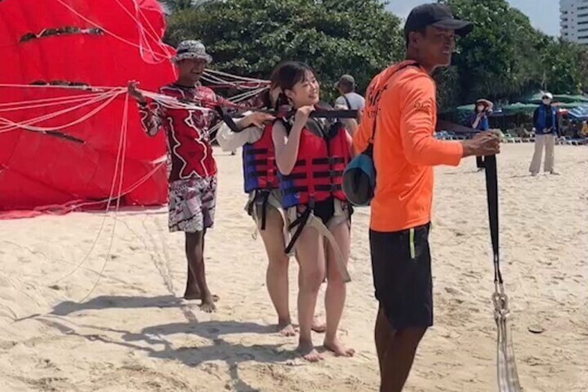 Parasailing High Above The Beautiful Patong Bay