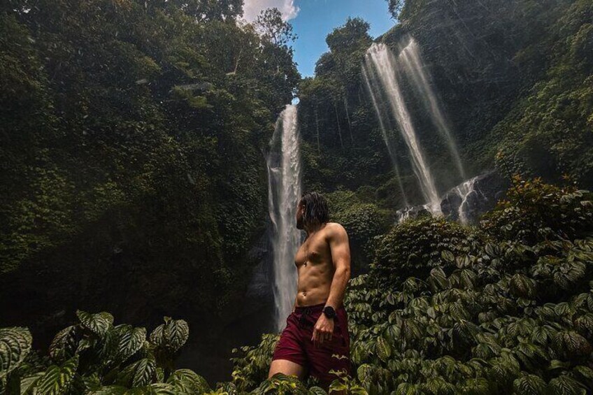 North Bali Sekumpul and Banyumala Waterfalls with Rice Terraces 