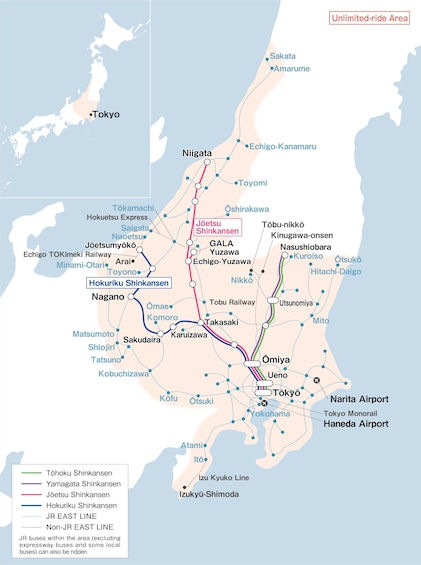 5-Day JR EAST PASS (Nagano, Niigata area) [For Tourists & Expats]